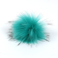 Pompon en fausse fourrure de raton laveur et renard, 10 cm, à poils longs, pour bricolage et décoration