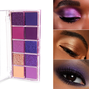 10-màu Maquillage Matte sắc tố nướng Eyeshadow <span class=keywords><strong>Eye</strong></span> <span class=keywords><strong>Shadow</strong></span> long lanh tự nhiên Eyeshadow palletet màu tím Eyeshadow palletet - Product Image 5