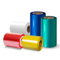 Ruban de transfert thermique en résine cirée noire 110 mm x 30 m pour imprimante d'étiquettes à code-barres, impression par transfert thermique
