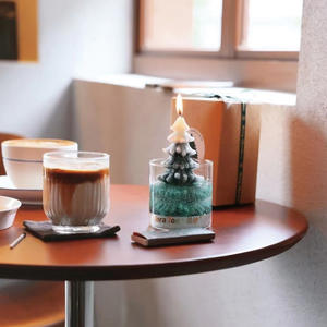 Bougie sapin de Noël verre d'aromathérapie bougie non parfumée bougies inspirantes cadeau de vacances - Product Image 2