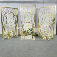DKB mariage fournitures luxe scène dos tissu présentoir support or acrylique mariage arc toile de fond décorations ensemble