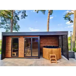 Luxe Mode Bois Vapeur Infrarouge Salle de Sauna Sec et Humide 6 Personnes avec Douche - Product Image 1
