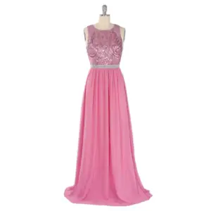 Bescheidene bestickte Chiffon Brautjungfer 1920er Jahre Eleganz Lange Abend party Prom Kleid Pailletten Perlen Kleid