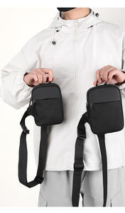 Borsa a tracolla con Logo personalizzato borsa a tracolla nera piccola borsa a tracolla impermeabile per telefono Casual da uomo e donna - Product Image 5