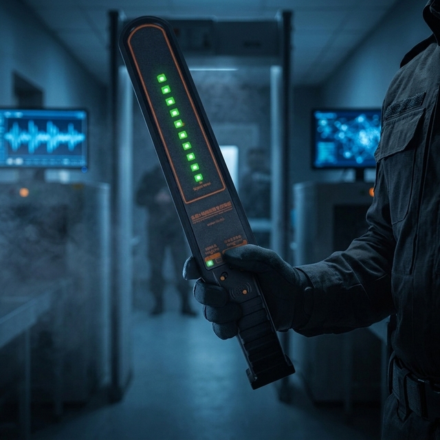 DS-202 Handheld Security Wand, Dual Function Metal and Electronic Wave Scanner, Portable Security Guard Equipment for Crowds