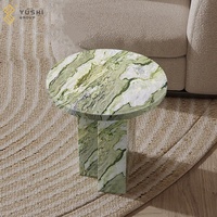 Yushi Group vert artistique table d'appoint marbre décor à la maison salon tables de luxe conception personnalisée tables console modernes