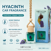 Diffuseur de parfum de luxe pour voiture 8ml, flacon en verre avec bouchon en bois, diffuseur d'huiles essentielles à suspendre, désodorisant pour voiture, idéal pour un cadeau, parfum d'ambiance premium