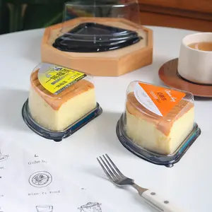 Caixa de embalagem para pastelaria Triangle, caixa plástica transparente descartável para sanduiche e queijo, recipiente para biscoitos e sobremesas, caixa para padaria