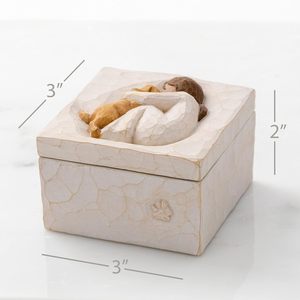 Scatola Portagioie Personalizzata con Logo, Rilievo di Ragazza e Cucciolo, Urna Commemorativa per Animali Domestici, Regalo per Damigelle, Incisione Personalizzata - Product Image 2