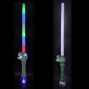 Fournitures de fête bâton lumineux dinosaure épée jouets clignotant led light up saber baguette avec boule de prisme - Product Image 3