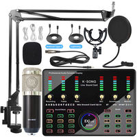 Ensemble de microphone à condensateur de studio portable BM800 avec kit de carte son DJ10 Webcast Live Studio Recording Singing Broadcasting