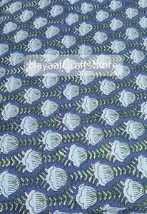 Hand Block Print Floral Soft Cotton <b>Fabric</b> Breathable Eco-Friendly Medium <b>Weight</b> Modern Indian Design for Women Dresses - Product Image 4