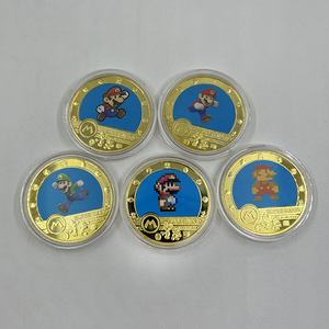 5 designs <span class=keywords><strong>jeu</strong></span> super Mario <span class=keywords><strong>Luigi</strong></span> anime collection bloc pièce 24k plaqué or pièce - Product Image 1