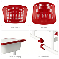 Bureaux et chaises pour étudiants au design moderne, hauteur fixe, durables et confortables, pour l'école et la chambre, écologiques, service OEM/ODM