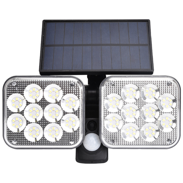 IP65 LED Waterproof 3 Heads Solar Motion Sensor Security Garden Lights Rotating Street Wall Light