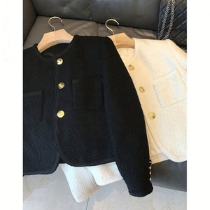 Giacca Corta in Tweed Elegante da Donna per l'Autunno, Taglia Piccola, Blazer Trendy, <span class=keywords><strong>Cappotto</strong></span> Corto in Bouclé Chic e Unico - Product Image 4