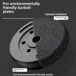 Plaques de poids en PVC écologiques pour haltères et barres, modèle léger réglable recouvert de caoutchouc 055 - Product Image 2
