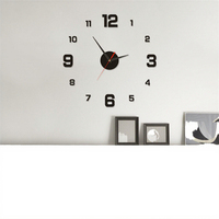 Horloge murale moderne en quartz de 50 cm, grande, 3D, style montre, autocollants miroir acrylique, DIY, numérique et analogique, décoration intérieure pour salon