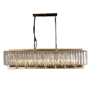 Modern Luxury Style Chandelier Gold Copper Glass Pendant Light Square Shape Pendent Lamps Living Room Decor