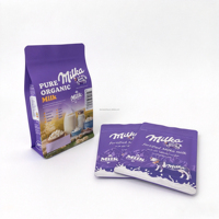 Pochette à fond plat personnalisée de qualité alimentaire avec fermeture éclair et thermoscellage pour emballage alimentaire