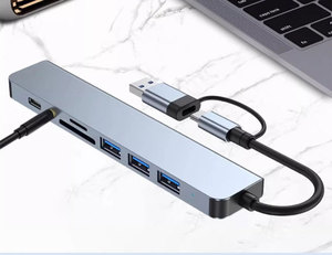 7-Port Hợp kim nhôm <span class=keywords><strong>USB</strong></span> 3.0 HUB với loại C sạc & truyền dữ liệu chức năng cho máy tính để bàn và máy tính xách tay máy tính - Product Image 1