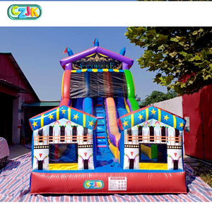 Tobogán acuático gigante para uso comercial, tobogán <span class=keywords><strong>de</strong></span> agua inflable <span class=keywords><strong>pintado</strong></span> con dos puertas, barato - Product Image 4