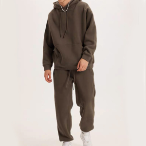 All'ingrosso Unisex di alta qualità 2 pezzi Casual solido Logo personalizzato 345g Plus Size felpe con cappuccio oversize set di pantaloni per gli uomini - Product Image 1