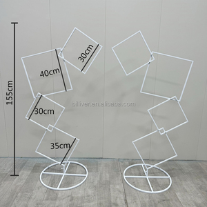 Blanc ou or <span class=keywords><strong>mariage</strong></span> forgé fleur artificielle support étagère murale anneau rond arc toile de fond arc rond décoration d'anniversaire - Product Image 5