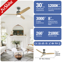 1 ventilateur de plafond brillant 52 pouces circuit dc silencieux économie d'énergie économie d'espace ventilateur de plafond led
