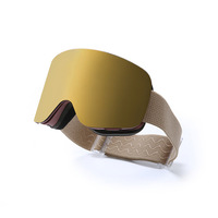 Masque de ski relevable pour adulte, double couche anti-buée, grande lentille sphérique, monture en TPU, coupe-vent, compatible cyclisme extérieur, compatible avec les verres correcteurs