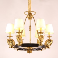 Pendentif européen Lumières Antique De Luxe Grands Lustres En Laiton Massif Pour Villa Hôtel Maison