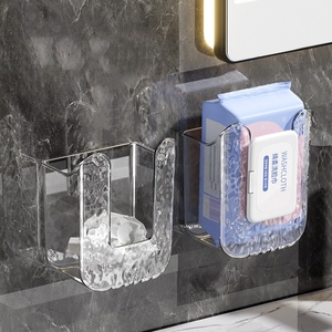 Wall Mount Wet <b>Wipes</b> <b>Dispenser</b> – No Drill, Adhesive Tissue Box – Inverted Design for Easy Pull – for Bathroom, Kitchen, <b>Toilet</b>, - Product Image 1