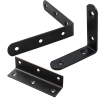 Support à angle droit en acier inoxydable noir supports en forme de L armoires en fer armoire étagère murale support Support matériel de meubles
