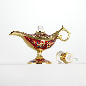 Lampada Genio Araba Vintage in Vetro con Contagocce Dorato |   Flacone Ricaricabile per Profumi e Oli Essenziali - Product Image 5