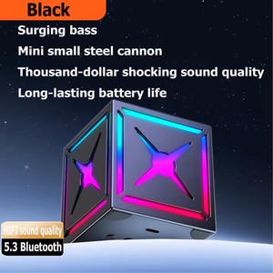 New RGB Dazzle <span class=keywords><strong>x</strong></span> ma thuật Cube âm thanh loa màu đen Samurai <span class=keywords><strong>mini</strong></span> ngoài trời BT không dây chàng trai fm loa - Product Image 2