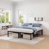 Cadre de lit en métal pour hôtel et appartement, sommier plateforme robuste en acier, base de matelas simple et moderne pour chambre à coucher