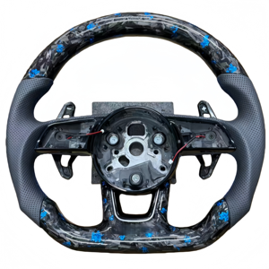 Volant en fibre de carbone forgé personnalisé <span class=keywords><strong>bleu</strong></span> pour <span class=keywords><strong>Audi</strong></span> B9 A3 A4 A5 S4 RS5 S3 S4 S5 A6 A7 A8 Q5 Q7 Q8 <span class=keywords><strong>TT</strong></span> R8 S6 RS6 RS7 S7 B8 - Product Image 2