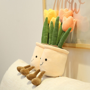 Decoración Creativa para el Hogar, Planta Artificial de Tulipán, Muñeco de Peluche, Flor en Maceta, Adorno de <span class=keywords><strong>35</strong></span> cm, Relleno de Algodón PP para <span class=keywords><strong>SUPER</strong></span> - Product Image 5
