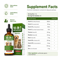 Complément multivitaminé premium pour chiens et chats, gouttes de vitalité 10-en-1 avec soutien antioxydant, ingrédients purs d'origine naturelle