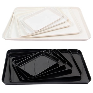 ถาดเสิร์ฟเมลามีนสีขาวดำเรียบง่ายทันสมัยแข็งแรงทนทานขายส่งหลายขนาด - Product Image 2