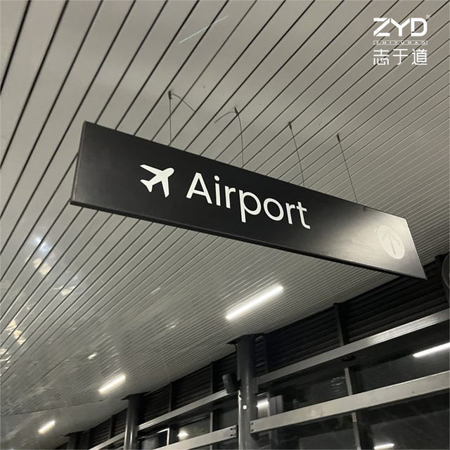 Custom Fabricated Aluminum Flight Information Display and International Check-in Directional Signage with LED Illumination