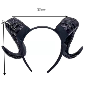Diadema con Cuernos de Oveja Negra, Diadema de Demonio, Accesorio de Disfraz para Adultos, Cosplay, Halloween, Fiesta, Accesorio para Fotos, para Eventos de Disfraces - Product Image 2