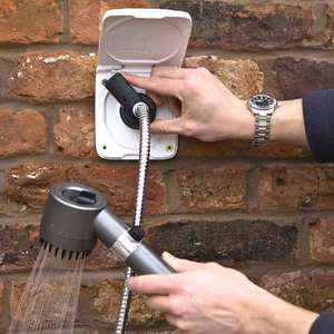 Kit de Ducha Exterior para Caravana, Protección IP44, Sistema de Agua de Plástico ABS Blanco/Negro, Toma de Agua para Aplicaciones de Autocaravanas - Product Image 6