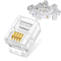 Connecteur mâle NT-LINK 3U-50U plaqué or RJ11 6P4C RJ12 6P6C CAT3 UTP prise modulaire