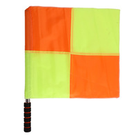 2 drapeaux d'arbitre de football (paire) pour les matchs de football mondial, drapeaux de juge de touche en polyester et coton, drapeau de signalisation pour arbitre