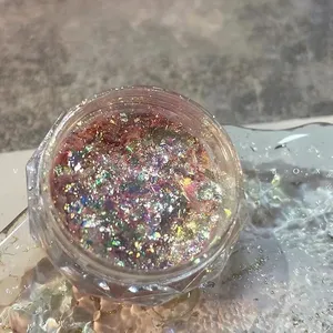 Poudre d'Opale Rose Cristal Aurore Cosmétique, Paillettes Caméléon pour Nail Art, Artisanat en Résine, Manucure, Gobelets, Fabrication de Slime - Product Image 1