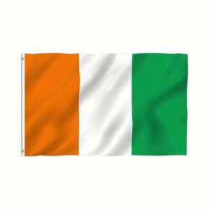Bandera de <span class=keywords><strong>Costa</strong></span> de Marfil al por Mayor, Impresión Digital Personalizada, Verde, Naranja, Blanco, Poliéster, Bandera en Forma de Lágrima con Logotipo Personalizado, Aluminio - Product Image 1