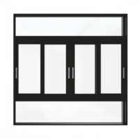 Ventana corredera de cristal templado de aislamiento doble de tres vías de aleación de aluminio personalizada, ventana corredera de estilo americano a la venta