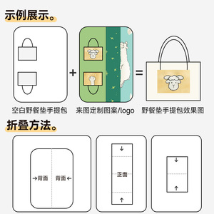 Sac de pique-nique portable Yisidan 100x145 cm en tissu Oxford, minimaliste, pour une utilisation en plein air au printemps, avec poche pratique - Product Image 3