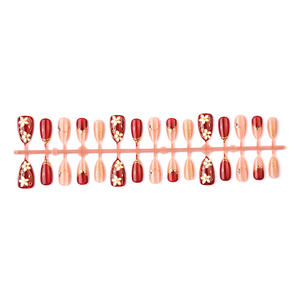 30 pièces de <span class=keywords><strong>faux</strong></span> <span class=keywords><strong>ongles</strong></span> en gel ABS à effet œil de chat rouge, revêtement UV, écologiques, portables, avec fleurs et strass, forme amande moyenne - Product Image 5